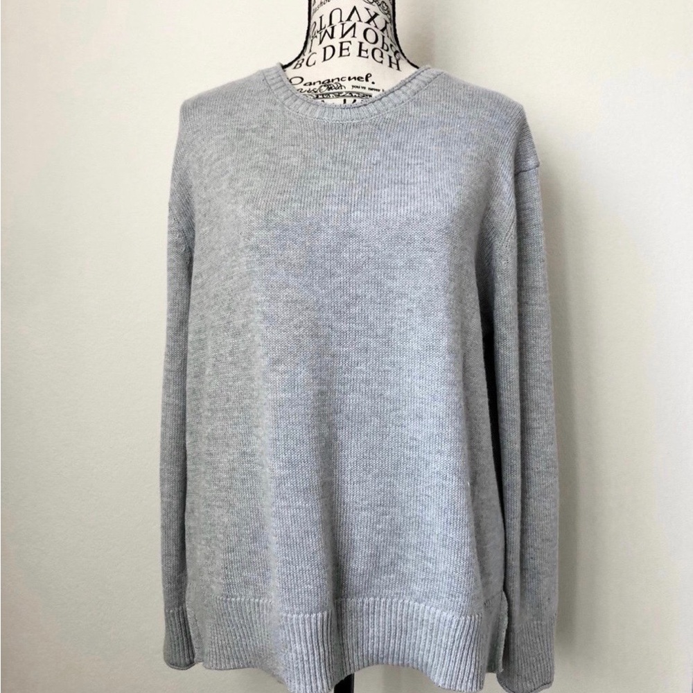 Ella Moss Gray Knit Relaxed Fit Sweater